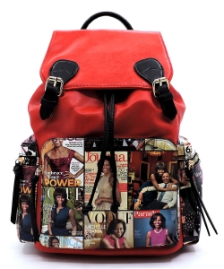 Magazine Cover Collage Backpack OD2738 MTRED